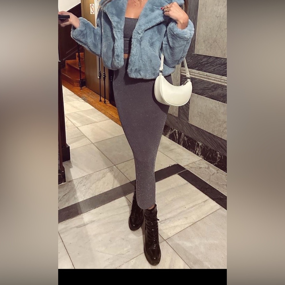 Pull & Bear Matching Gray Sparkly Set